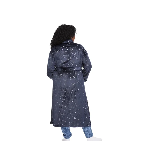 Xl Brand New Plus Size Starry Night Blue Robe - Picture 2 of 4